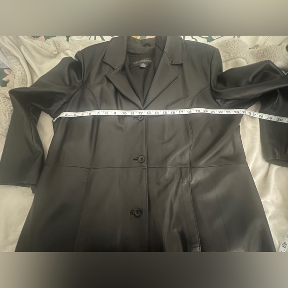 CENTIGRADE Womens Genuine Leather Trench Coat Size 1X - Picture 4 of 12